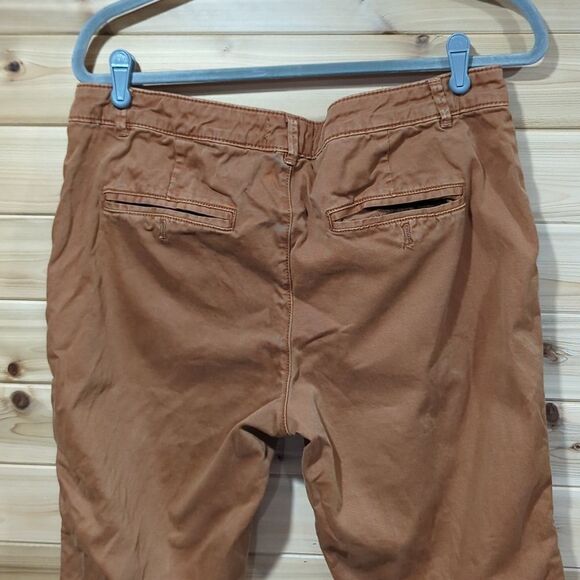 Anthropologie Khaki Chino w/ Burgundy Velvet Trim size 31 - Picture 4 of 10